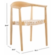 Safavieh Bandelier Teak Wood Stacking Dining Chair in White / Natural