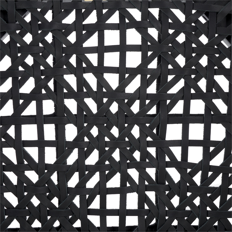 Safavieh Bandelier Teak Wood Stacking Dining Chair in Black