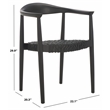 Safavieh Bandelier Teak Wood Stacking Dining Chair in Black