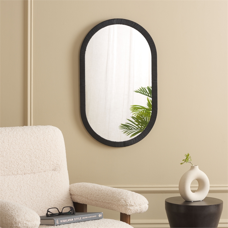 Safavieh Minna Wood and Iron Mirror in Black