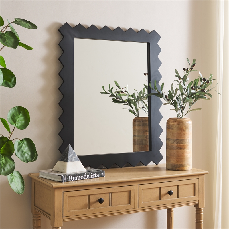 Safavieh Kase Wood and Iron Mirror in Black