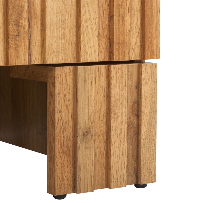 Safavieh Conall 2 Wood Drawer Nightstand in Oak