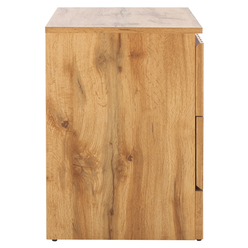 Safavieh Conall 2 Wood Drawer Nightstand in Oak