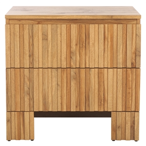 Safavieh Conall 2 Wood Drawer Nightstand in Oak