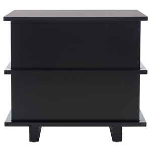 Safavieh Rodney Metal and Wood 2 Drawer Nightstand in Black