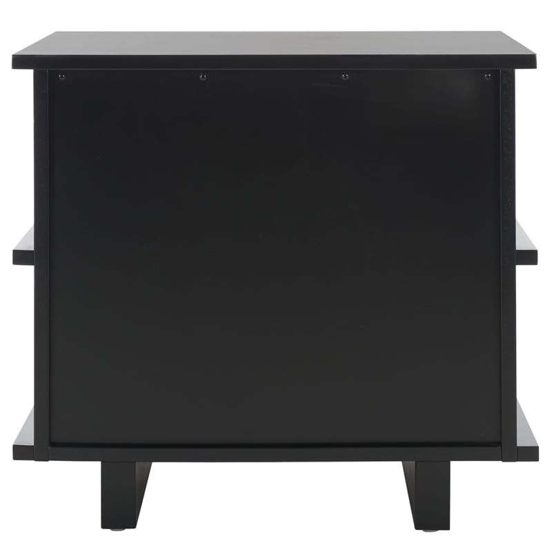 Safavieh Rodney Metal and Wood 2 Drawer Nightstand in Black