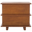 Safavieh Rodney Metal and Wood 2 Drawer Nightstand in Walnut