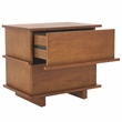 Safavieh Rodney Metal and Wood 2 Drawer Nightstand in Walnut