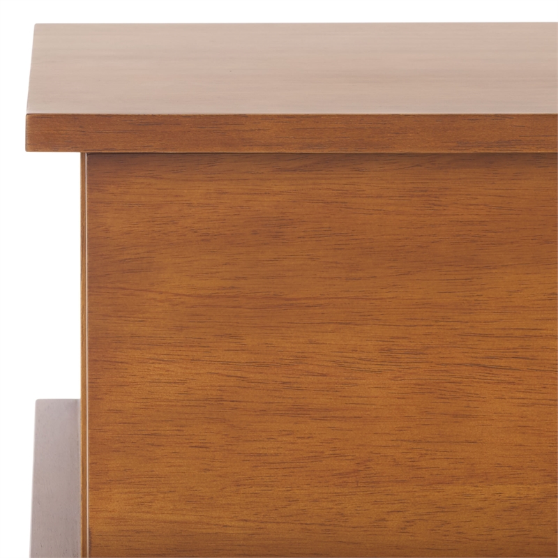 Safavieh Rodney Metal and Wood 2 Drawer Nightstand in Walnut