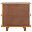 Safavieh Rodney Metal and Wood 2 Drawer Nightstand in Walnut