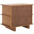 Safavieh Rodney Metal and Wood 2 Drawer Nightstand in Walnut