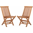 Safavieh Holly Solid Teak Wood Folding Chair in Natural
