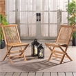 Safavieh Holly Solid Teak Wood Folding Chair in Natural