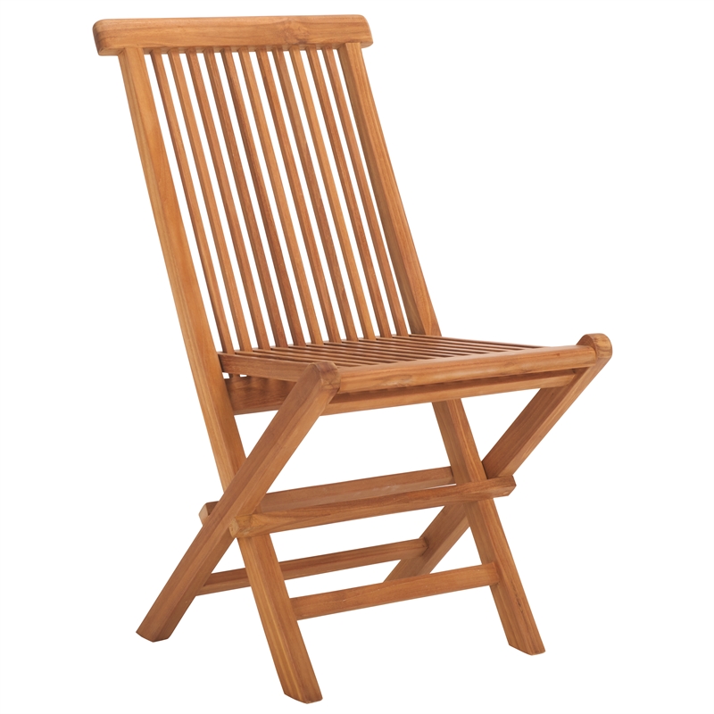 Safavieh Holly Solid Teak Wood Folding Chair in Natural