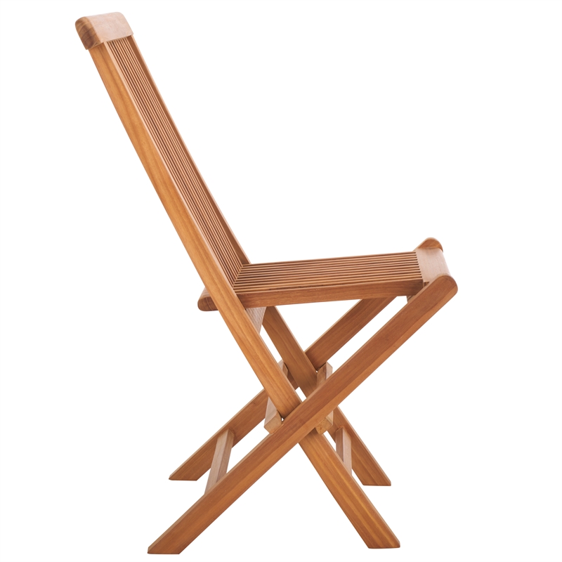 Safavieh Holly Solid Teak Wood Folding Chair in Natural