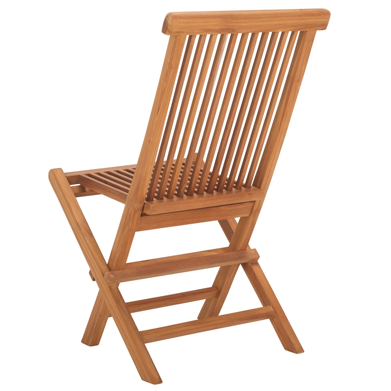 Safavieh Holly Solid Teak Wood Folding Chair in Natural