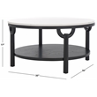 Safavieh Puck Marble Top and Elm Wood Coffee Table in Black / White