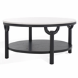 Safavieh Puck Marble Top and Elm Wood Coffee Table in Black / White