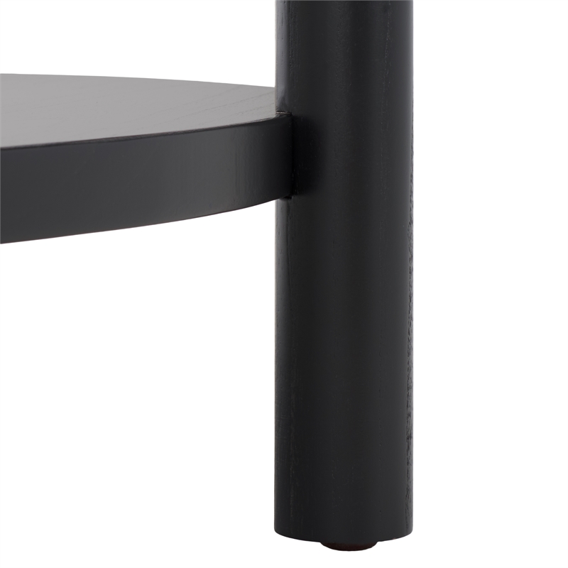 Safavieh Puck Marble Top and Elm Wood Coffee Table in Black / White