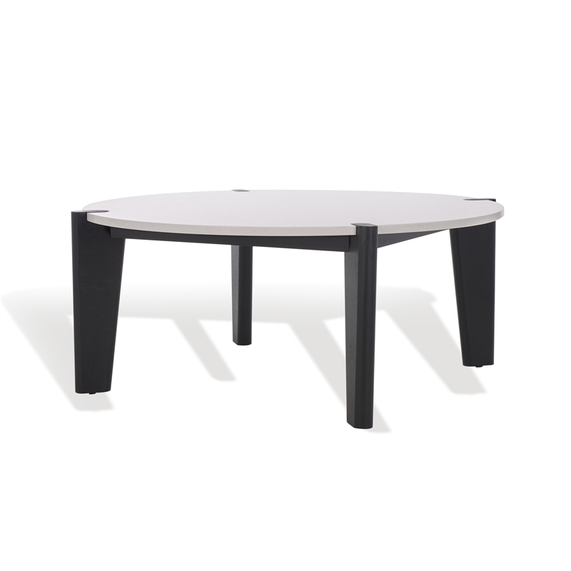 Safavieh Garcia Marble Top and Elm Wood Coffee Table in Black / White