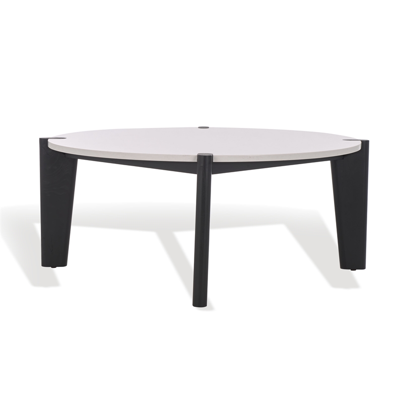 Safavieh Garcia Marble Top and Elm Wood Coffee Table in Black / White