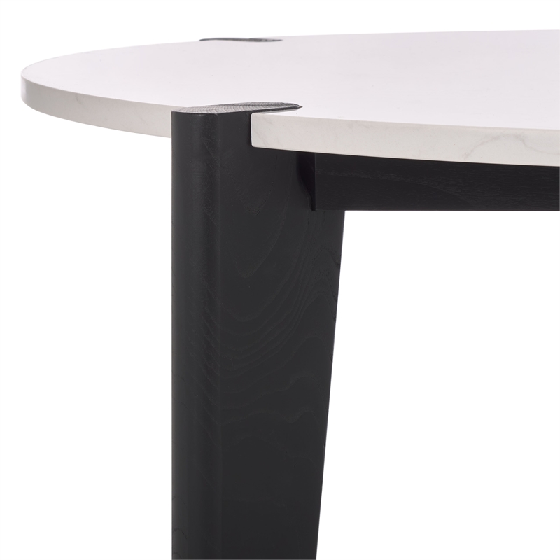 Safavieh Garcia Marble Top and Elm Wood Coffee Table in Black / White