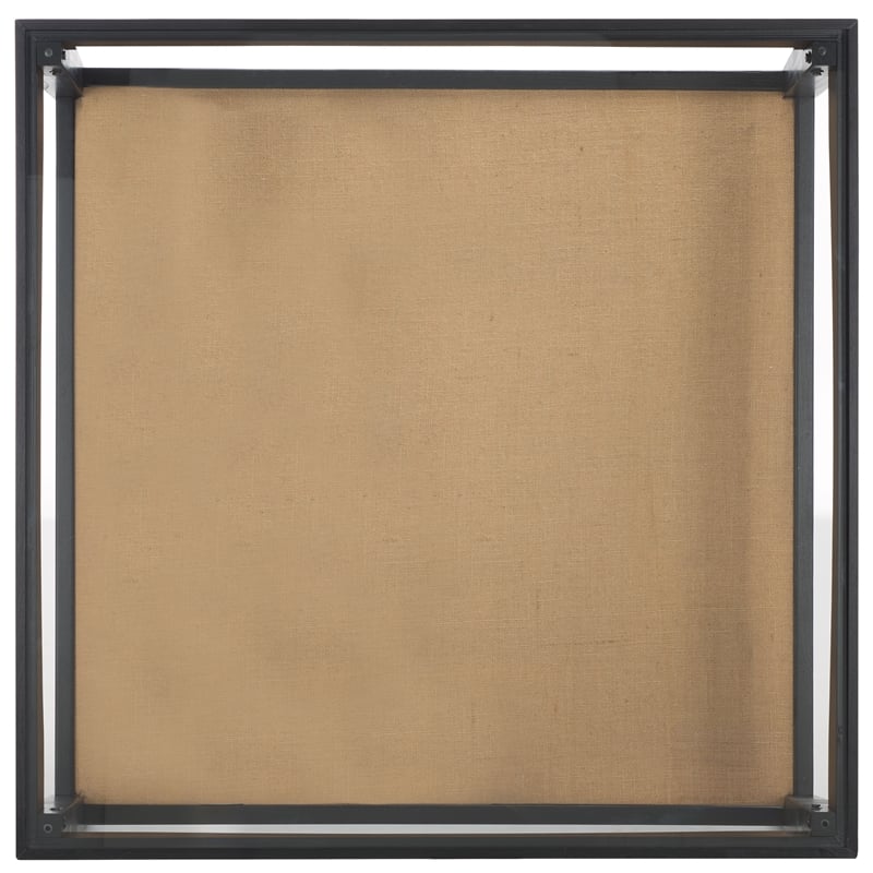 Safavieh Nicolella Square Glass and Linen Coffee Table in Black