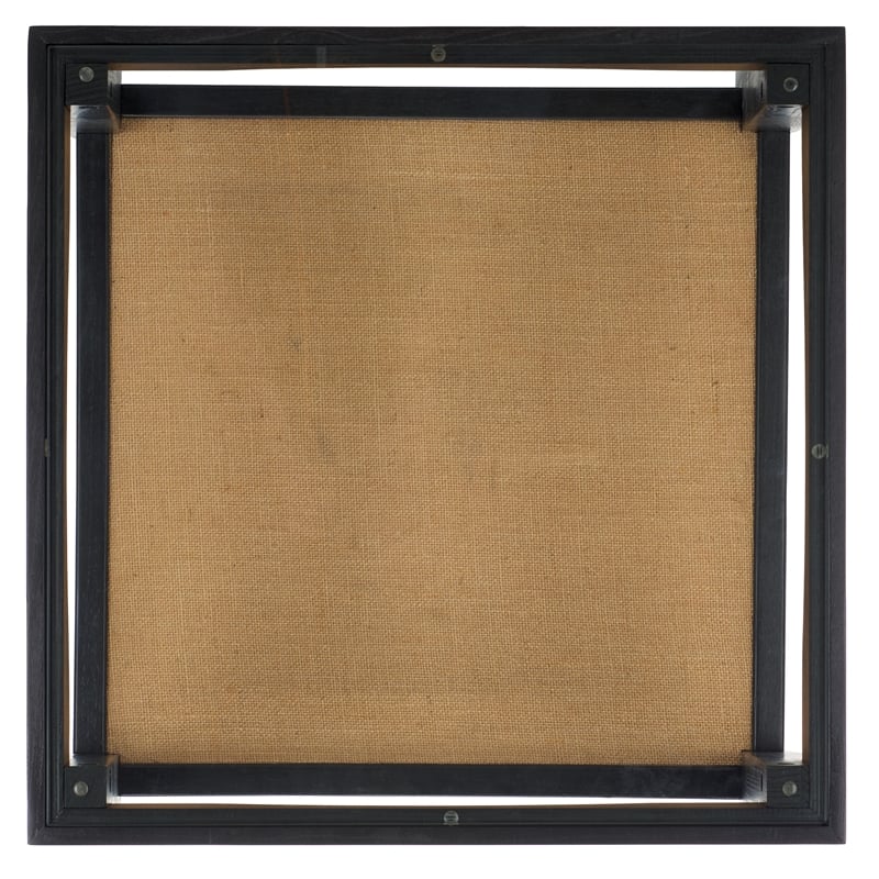 Safavieh Nicolella Square Glass and Linen Accent Table in Black