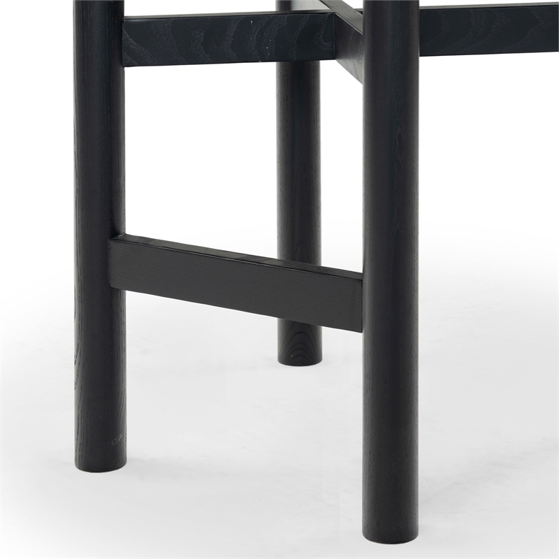 Safavieh Tayla Wood and Leather Counter Stool in Black