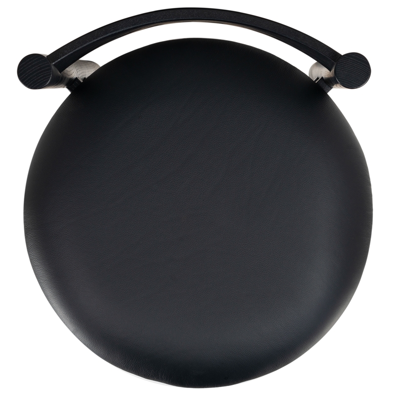 Safavieh Tayla Wood and Leather Counter Stool in Black