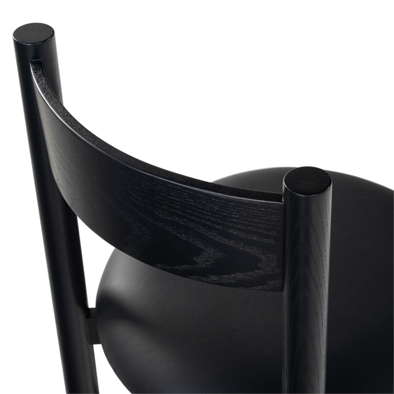 Safavieh Tayla Wood and Leather Counter Stool in Black