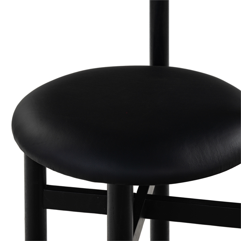 Safavieh Tayla Wood and Leather Counter Stool in Black