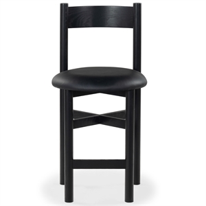 Safavieh Tayla Wood and Leather Counter Stool in Black