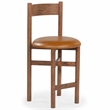 Safavieh Tayla Wood and Leather Counter Stool in Walnut / Brown