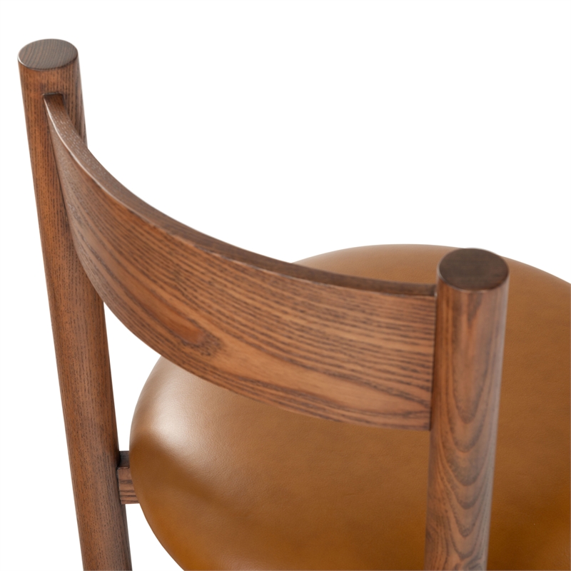 Safavieh Tayla Wood and Leather Counter Stool in Walnut / Brown