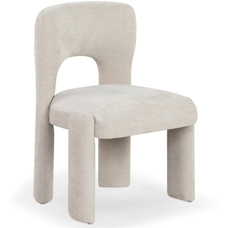 Safavieh Tamlyn Performance Wood and Fabric Dining Chair in Beige