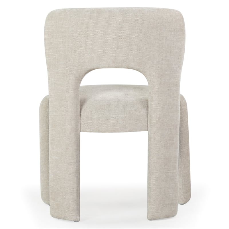 Safavieh Tamlyn Performance Wood and Fabric Dining Chair in Beige