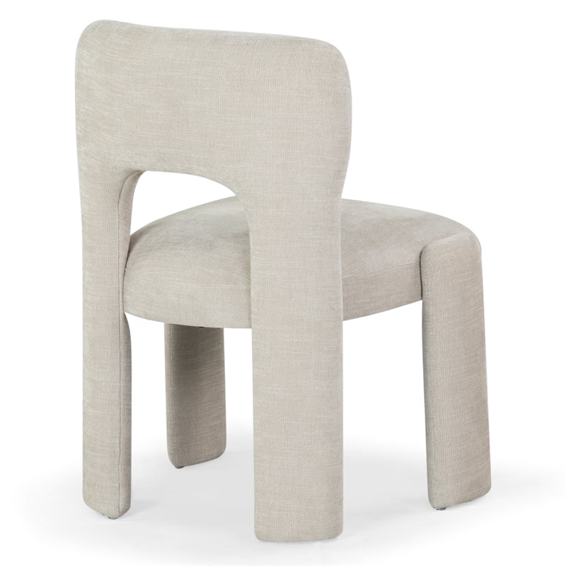Safavieh Tamlyn Performance Wood and Fabric Dining Chair in Beige