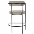 Safavieh Andrean Wood and Iron Arm Counter Stool in Gray / Black
