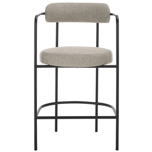 Safavieh Andrean Wood and Iron Arm Counter Stool in Gray / Black