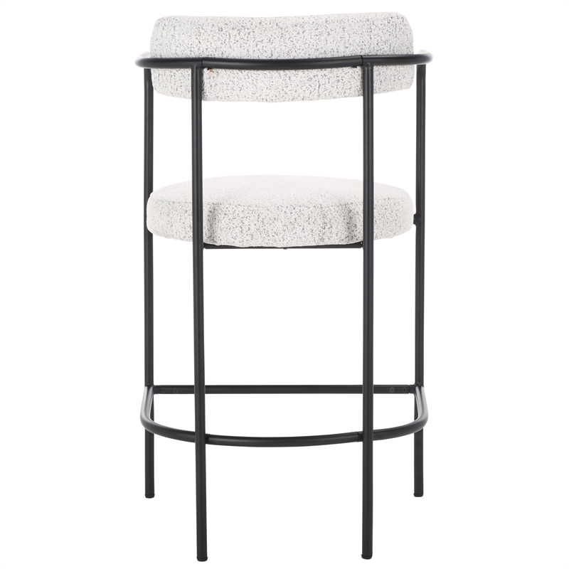Safavieh Andrean Wood and Iron Arm Counter Stool in Black / White