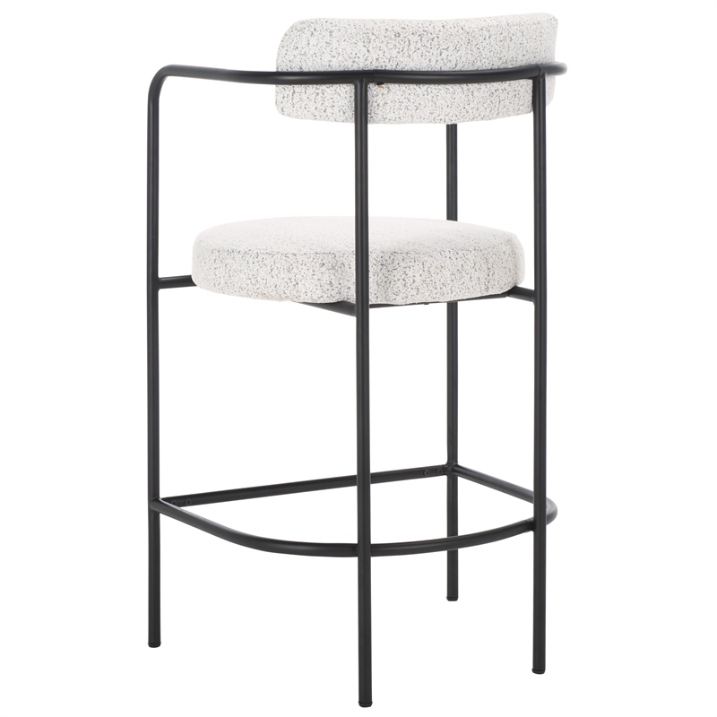 Safavieh Andrean Wood and Iron Arm Counter Stool in Black / White