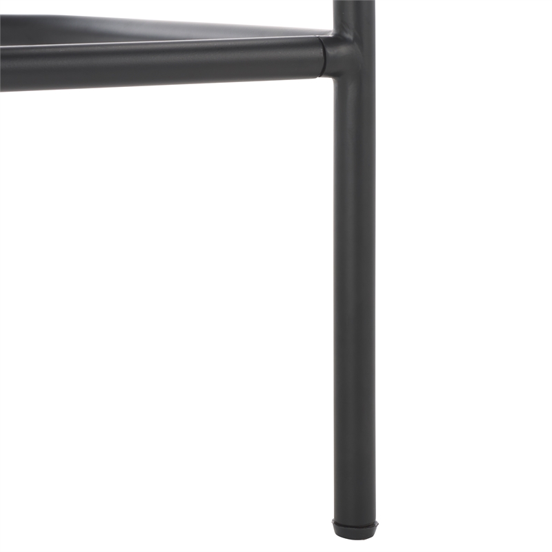 Safavieh Andrean Wood and Iron Arm Counter Stool in Black / White