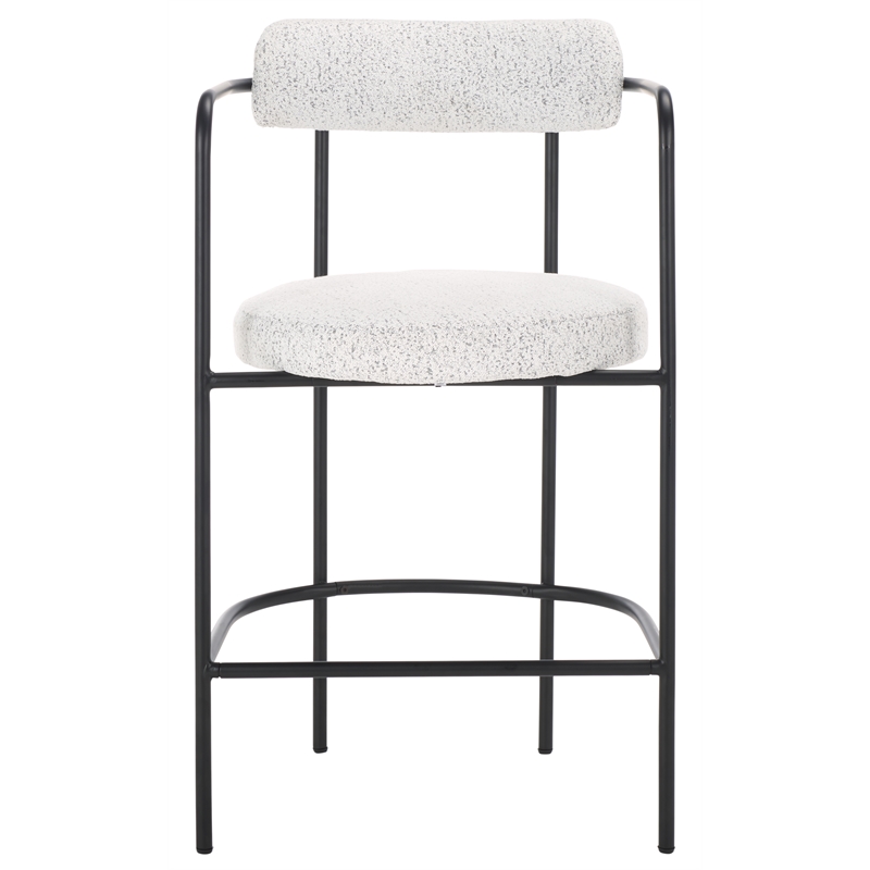 Safavieh Andrean Wood and Iron Arm Counter Stool in Black / White