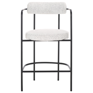 Safavieh Andrean Wood and Iron Arm Counter Stool in Black / White