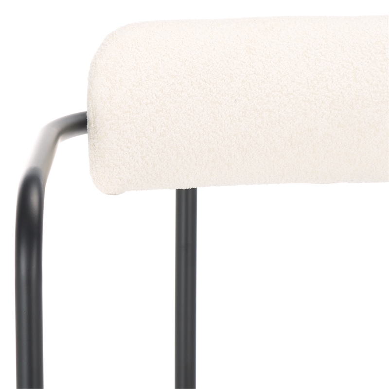 Safavieh Andrean Wood and Iron Arm Counter Stool in White / Black