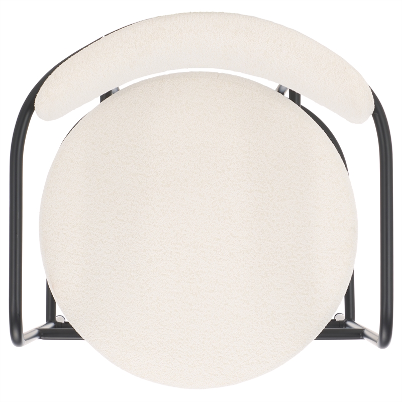 Safavieh Andrean Wood and Iron Arm Counter Stool in White / Black