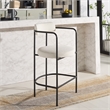 Safavieh Andrean Wood and Iron Arm Counter Stool in White / Black