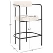Safavieh Andrean Wood and Iron Arm Counter Stool in White / Black