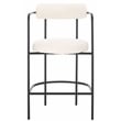 Safavieh Andrean Wood and Iron Arm Counter Stool in White / Black